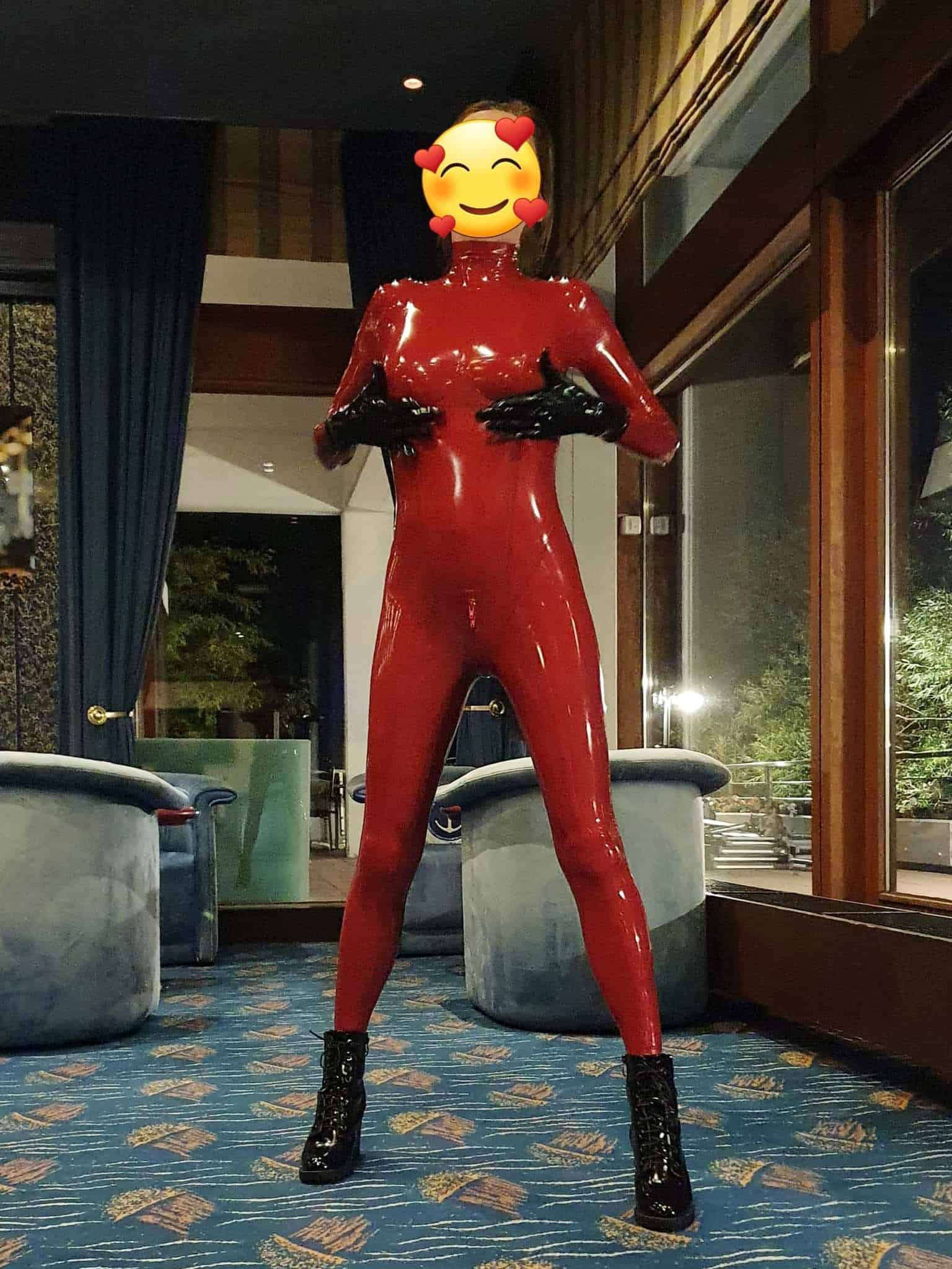 Sexy latex catsuit